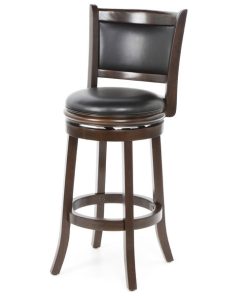 Cappuccino 29-inch Swivel Barstool with Faux Leather Cushion Seat